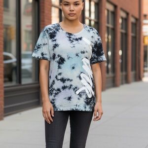 PINK Victoria's Secret Black and White Tie-Dye Tee